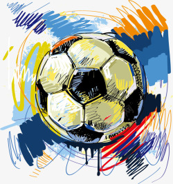 欧洲杯足球海报彩绘矢量图高清图片