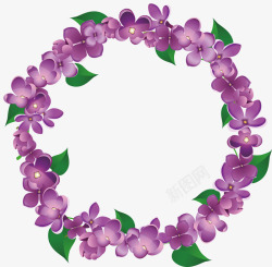 紫色卡片淡雅紫色花藤圈高清图片