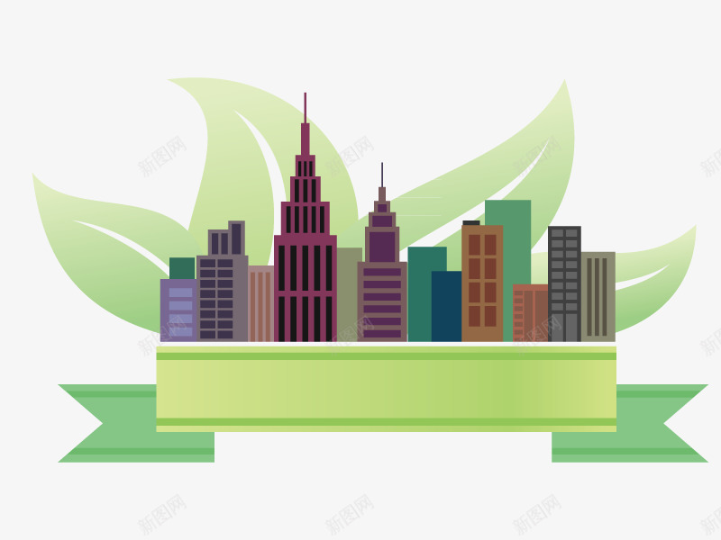 房屋建筑png免抠素材_新图网 https://ixintu.com 健康 城市 城市景观设计 建筑 环保 绿色 绿色房子标志