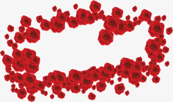 红色玫瑰花框情人节元素素材