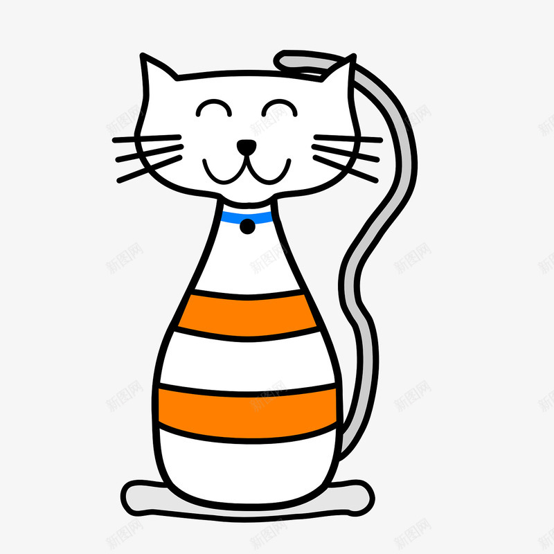 手绘卡通猫图标png_新图网 https://ixintu.com 动物图标 卡通动物 可爱小猫 宠物猫 猫 猫图标 线描小猫