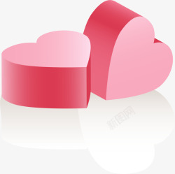浪漫礼盒粉色情人节爱心礼盒高清图片