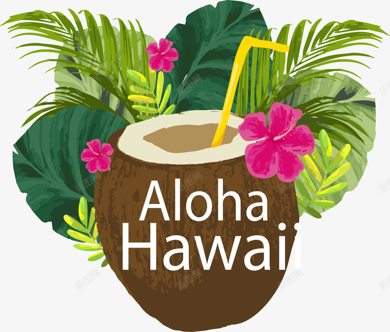 夏威夷欢迎你png免抠素材_新图网 https://ixintu.com 夏威夷度假 度假椰汁 椰汁