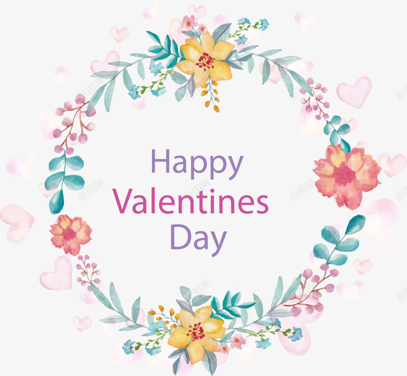 情人节快乐花朵装饰png免抠素材_新图网 https://ixintu.com day happy valentines 多彩花朵 情人节快乐 花朵装饰 花环