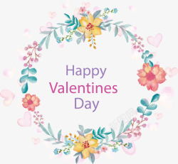 valentines情人节快乐花朵装饰高清图片