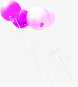 放飞的紫色气球七夕情人节素材