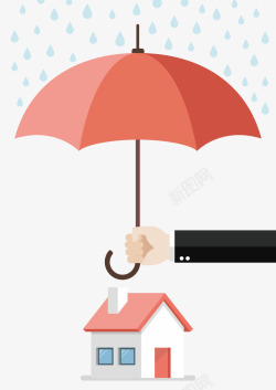 一个拿着红色雨伞的手矢量图素材