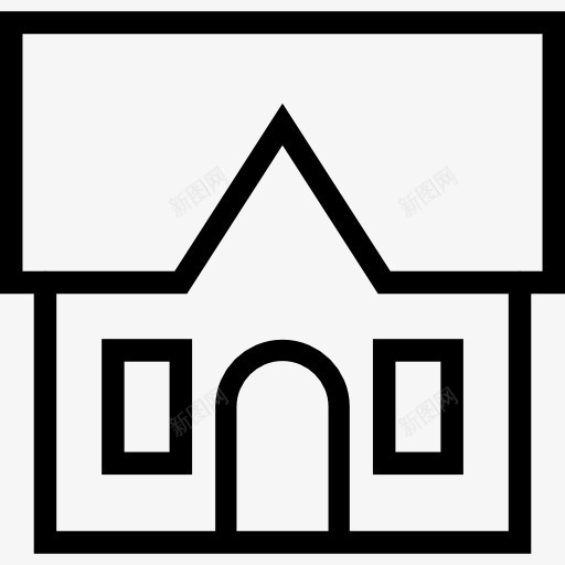 黑色手绘房屋建筑图标png_新图网 https://ixintu.com 建筑 房屋 黑色