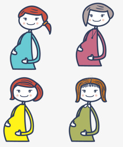 卡通女士孕妇怀孕素材