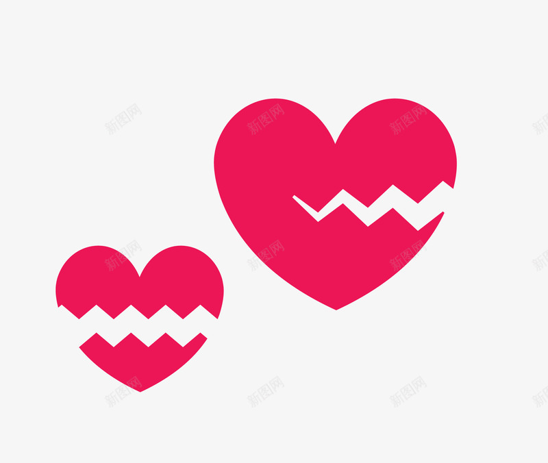 心碎图标png_新图网 https://ixintu.com icon 创 唯美 图形 图案 小心心 心形 心碎 情人节 手绘心形 浪漫 破裂的心 红色