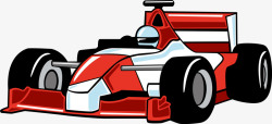 红色手绘赛车元素矢量图素材