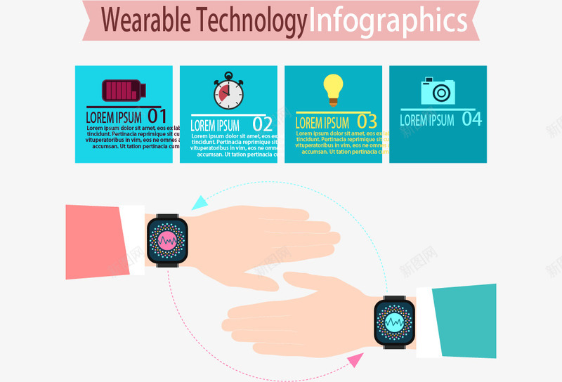 循环信息图表矢量图ai免抠素材_新图网 https://ixintu.com 分类标签 双手循环图 循环箭头 智能手表 矢量图