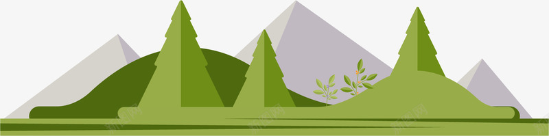 树林装饰图案png免抠素材_新图网 https://ixintu.com 卡通 树林 森林 简约