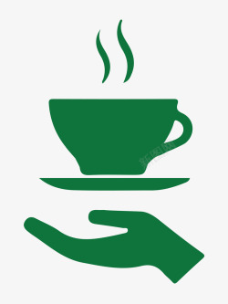绿色的茶壶手托茶杯文件图标高清图片