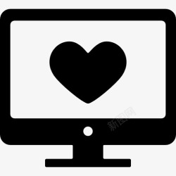 电脑屏幕上下电脑屏幕的心图标高清图片