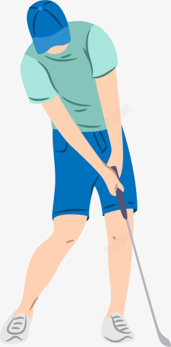 高端运动打高尔夫的男人插画高清图片