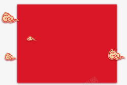 中式祥云装饰红色背景边框祥云装饰高清图片
