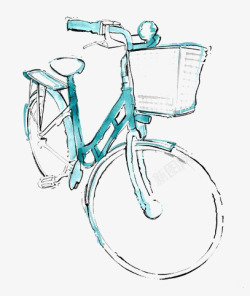 商品广告手绘自行车素材