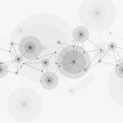 科技圆形折线关联图案素材