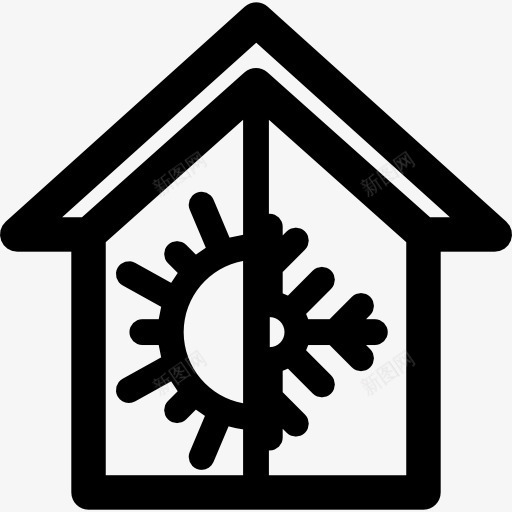 智能家居图标png_新图网 https://ixintu.com 冷却 加热 建筑 房地产 房子 智能家居 科技 空调