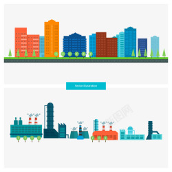 工业环境城市插画高清图片