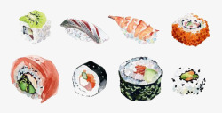 水彩料理寿司高清图片