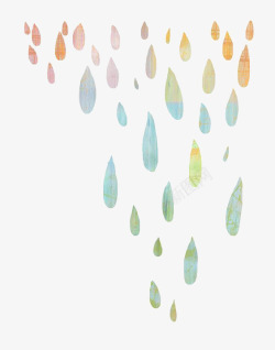 创意雨滴水彩雨滴高清图片