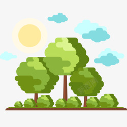 绿化树木插画矢量图素材
