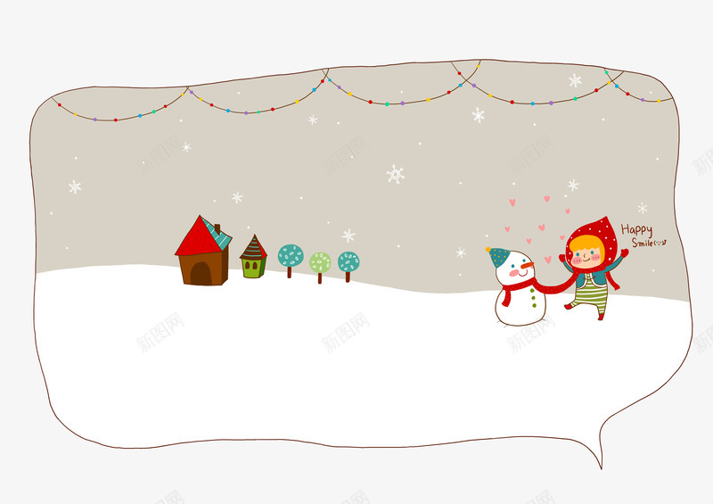 雪地上的雪人和小红帽png免抠素材_新图网 https://ixintu.com 冬天的美景 冬雪 小红帽 雪人 雪地
