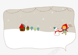 小红帽雪人雪地上的雪人和小红帽高清图片
