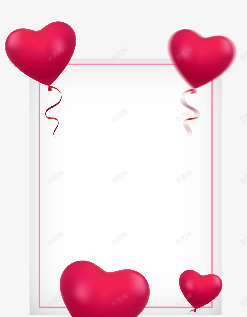 爱心气球情人节边框png免抠素材_新图网 https://ixintu.com 情人节 气氛 气球 浪漫 爱心 爱情 节日 装饰 边框