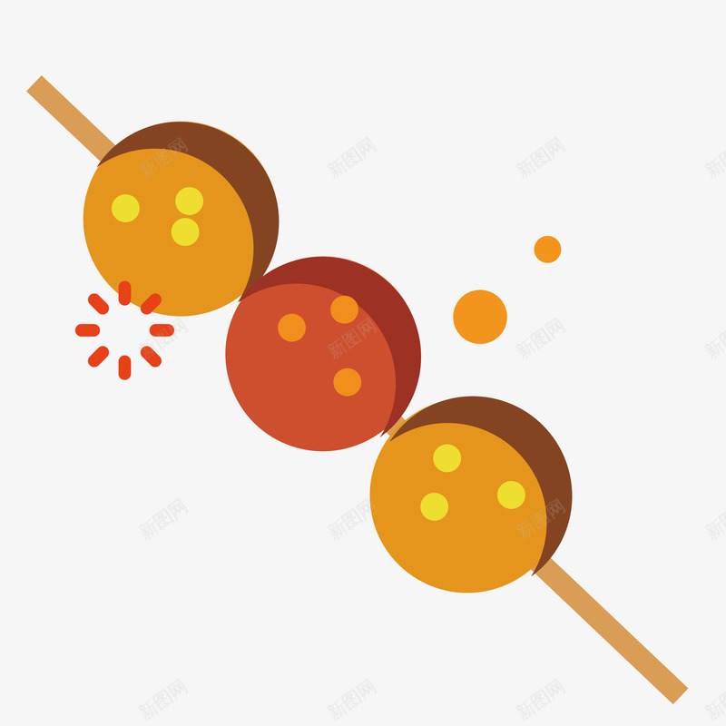 卡通糖葫芦图标png_新图网 https://ixintu.com 彩色底纹 扁平化 矢量图标 糖葫芦 设计图 食物