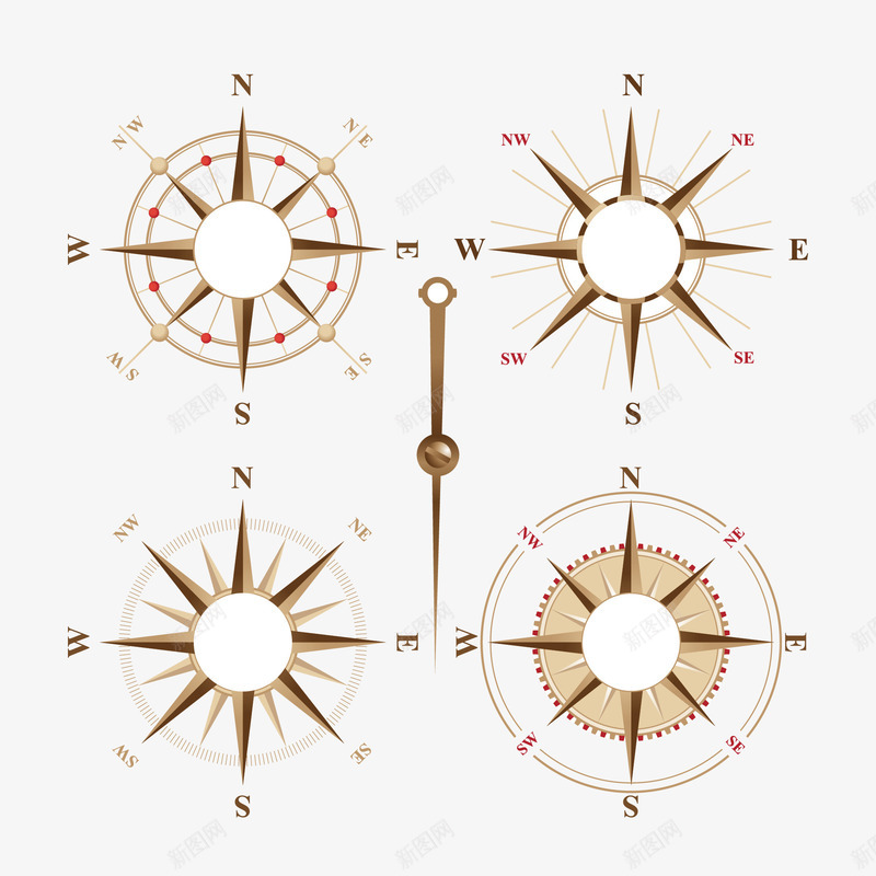 指南针合集png免抠素材_新图网 https://ixintu.com 合集 指南针 素材 金色