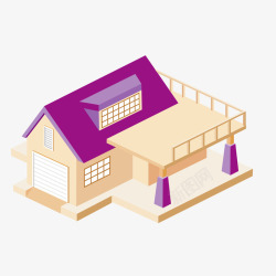 紫色的房屋阳台款式素材