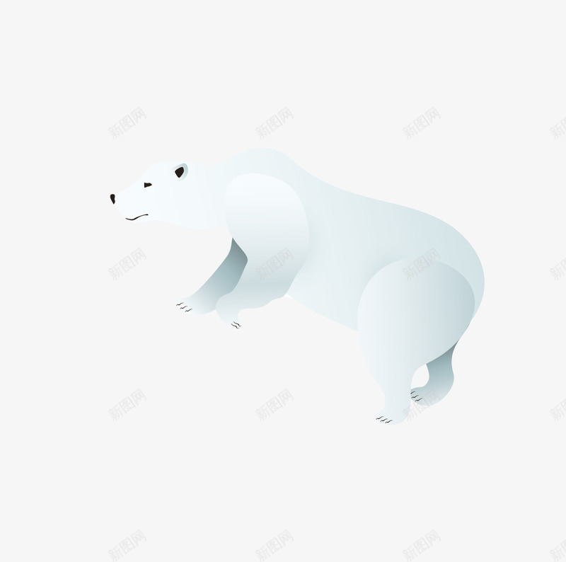 手绘北极熊png免抠素材_新图网 https://ixintu.com 冬天 北极熊 手绘 矢量北极熊