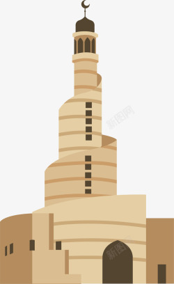 伊拉克螺旋塔标志建筑素材