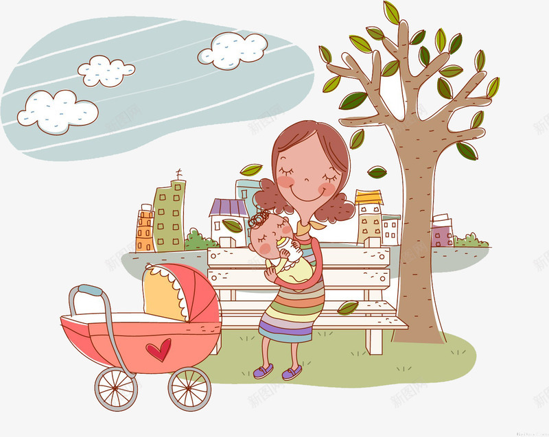 母婴插画png免抠素材_新图网 https://ixintu.com 卡通 婴儿 孕妇 手绘 插画 母婴 涂鸦 童趣