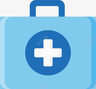 蓝色医药箱标矢量图图标图标