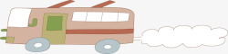 卡通汽车尾气彩色卡通儿童巴士矢量图高清图片