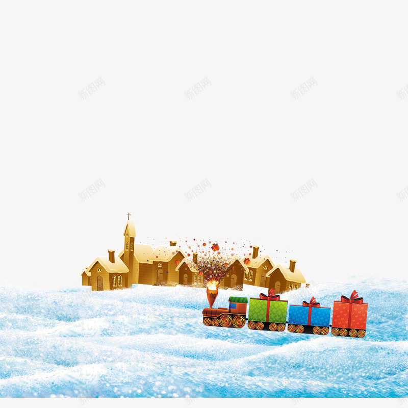冬天的木屋png免抠素材_新图网 https://ixintu.com 圣诞 彩色 木屋 海报 礼物 装饰