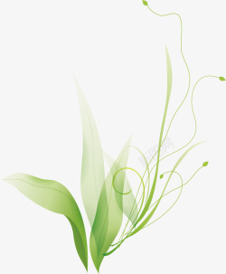 水彩花纹美女清新时尚绿色植物矢量图高清图片
