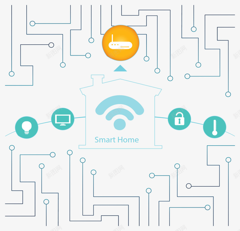 科技感线条智慧家居矢量图ai免抠素材_新图网 https://ixintu.com 智慧家居 矢量png 科技感 科技纹路 科技线条 高科技 矢量图