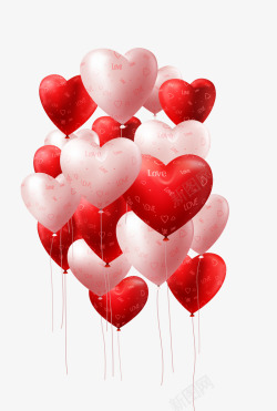 情人节浪漫红色爱心气球素材