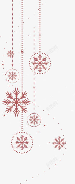 冬天快乐冬日褐色雪花圣诞球高清图片