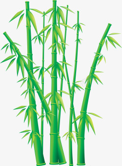 手绘古风绿色竹子素材