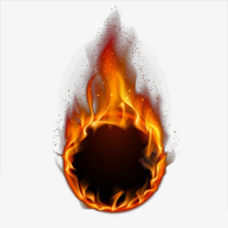 火球卡通卡通燃烧的火球立体插画高清图片