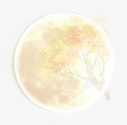 情人节月亮透明月亮树素材