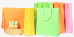 五颜六色的购物环保手挽袋高清图片
