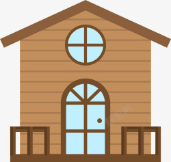 漂亮别墅木房子卡通可爱别墅木屋高清图片
