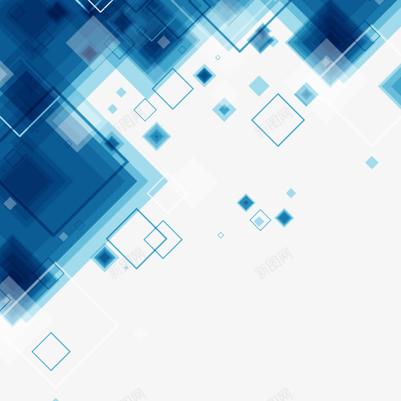 蓝色科技几何块底纹png免抠素材_新图网 https://ixintu.com 几何 块 底纹 科技 蓝色